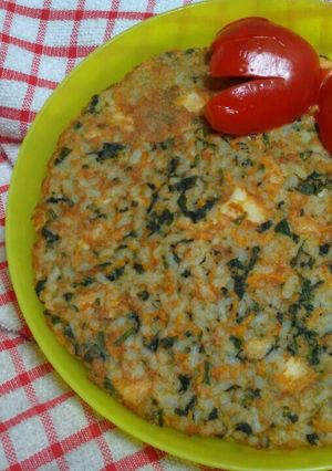 Foto resep Omelet Nasi Keju Sayuran (mpasi 1y +)