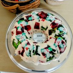 A picture of Tres leches jello christmas dessert.