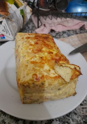 Una foto de Tortilla de papa en caja tetra