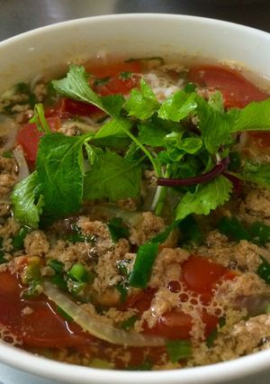 Hình của món Bún riêu cua.