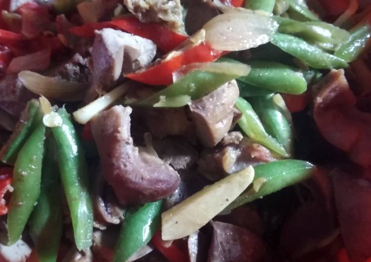 Resep Tumis buncis ati ampela yang enak