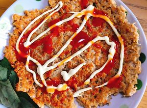 Hình của món Trứng rán mì tôm.