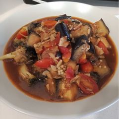 A picture of Stir fry Eggplant & Tomato.