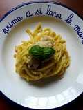 Tagliolini con rana pescatrice e pesto
