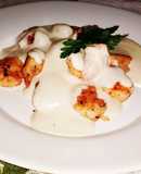 Camarones con Salsa bechamel a la Alexito