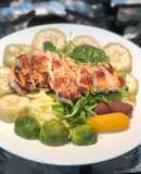 Ức gà ướp nước tương ngũ vị hương áp chảo -Eatclean