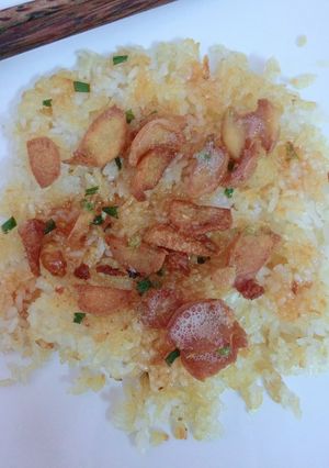 Hình của món Cơm cháy mỡ hành.