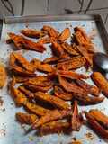 Baked sweet potato sticks