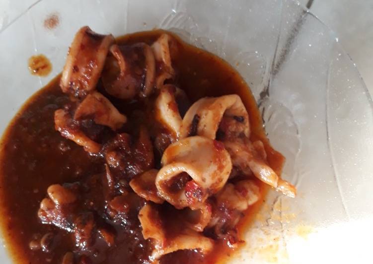 Resep Cumi saus tiram pedas Lezat
