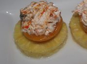 Una foto de melocotones rellenos