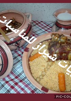 صورة لوصفة كسكس خشين حار على الطريقة التونسية بلحم الخروف والخضر