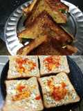 Chicken sandwich with cheesy garlic bread