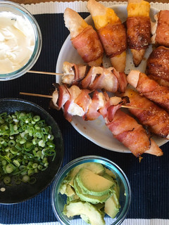A picture of Bacon wrapped Cheddar Chicken.