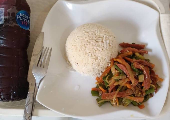 Steps to Make Favorite Coconut rice &amp; vegetables sauce
