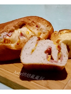 玉米火腿起司軟法麵包 的食譜成品照片
