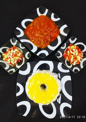 عکسی از دستور خورشت گوجه و بادمجان بدون گوشت
