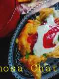 Samosa Chat with Laal chutni