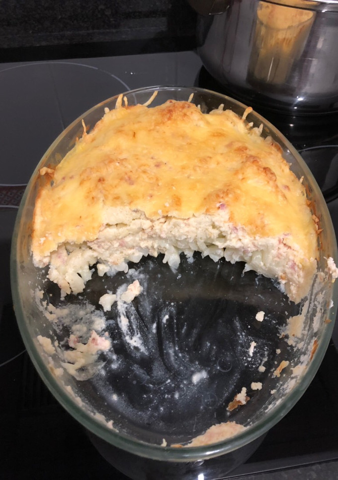 Una foto de Coliflor con bechamel de bacon gratinada