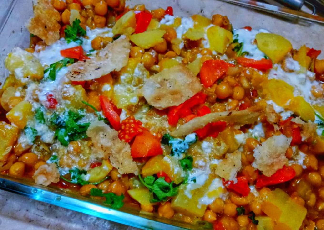 Chana chaat or chickpeas