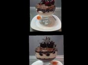 Una foto de cerezas con yogur