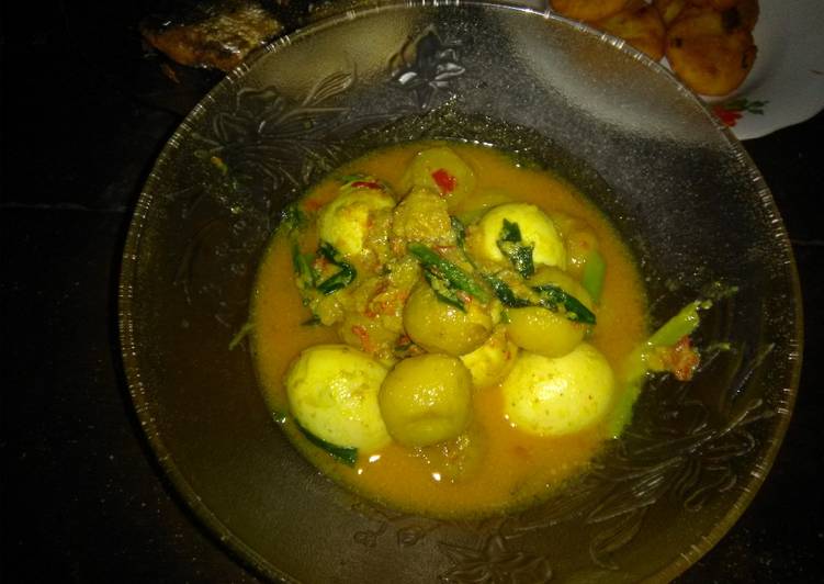 Resep Kentang telur kampung kuah santan yang Bikin Ngiler