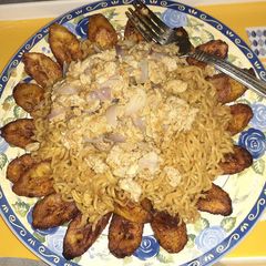 Noodles,egg and plantain A picture of Noodles,egg and plantain.