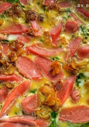 Foto resep Kentang panggang topping sosis bayam