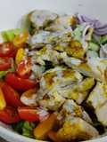 Chicken Shawarma Salad with Tahini Dressing