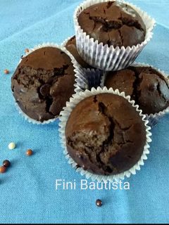 Una foto de Magdalenas de algarroba con chip de chocolate