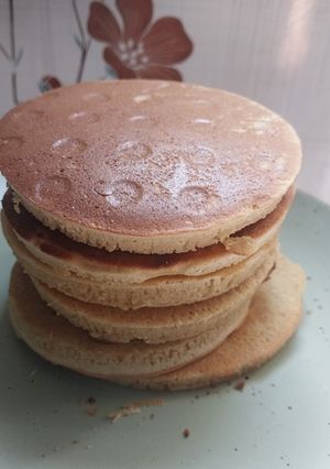 Una foto de Panqueques esponjosos versión más. Saludables
