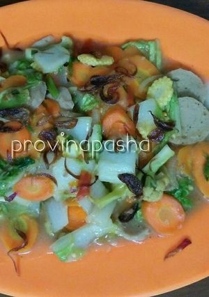 Foto resep Spicy Capcay with Meat Ball