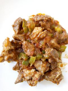 A picture of Wet Fried Goat Meat.