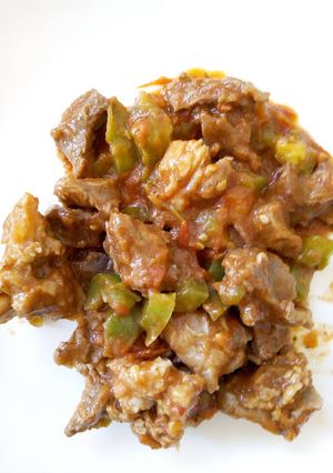 A picture of Wet Fried Goat Meat.
