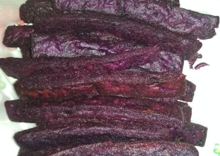Rahasia Bikin Stik ubi ungu simpel crunchy munchy 😆 yang Enak Banget