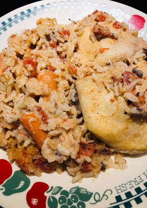 A picture of Chicken, Carrot and Rice Bake.