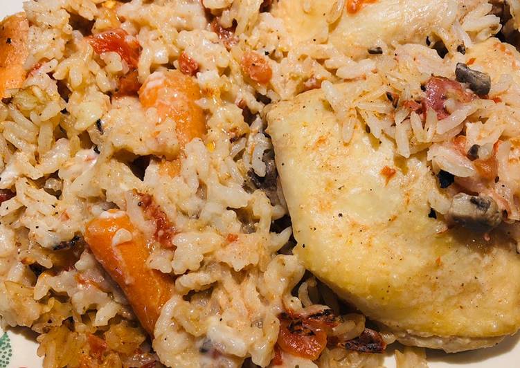 Steps to Make Award-winning Chicken, Carrot and Rice Bake