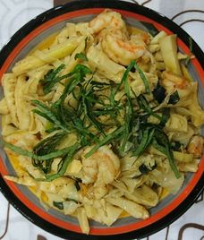 măng tươi xào tôm