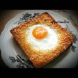 Cheesy baked egg toast