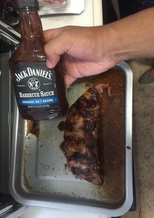 Una foto de Costillas de cerdo jack daniel's