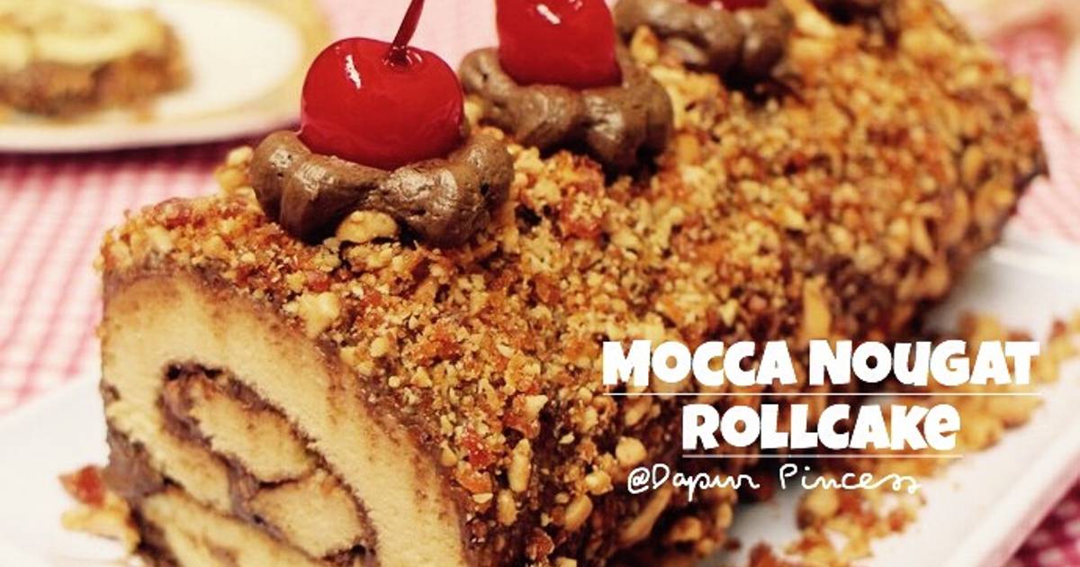 Resep Mocca Nougat Roll Cake oleh Rindaags - Cookpad