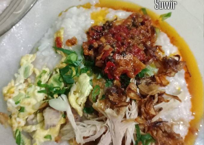 Resep Bubur Sayur Topping Orak-arik telur dan Suwir Ayam Leftover, Lezat Sekali