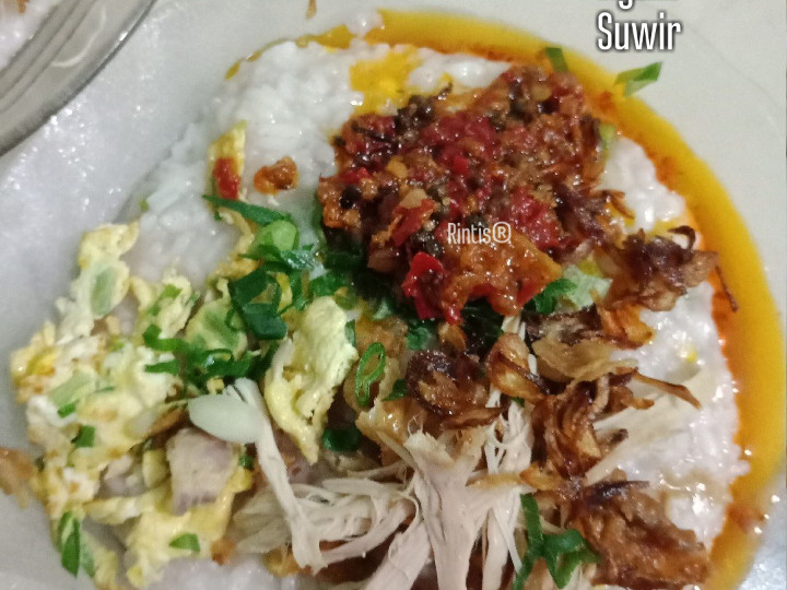 Resep Bubur Sayur Topping Orak-arik telur dan Suwir Ayam Leftover, Lezat Sekali