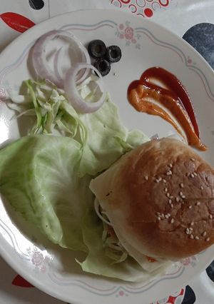 A picture of American veg Burger.