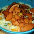 Bubur sayur tumis sosis