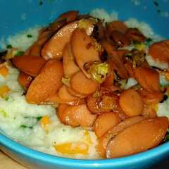 รูปของ Bubur sayur tumis sosis