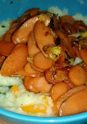 Foto resep Bubur sayur tumis sosis