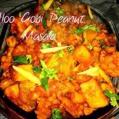 A picture of Aloo Gobi Peanut Masala.