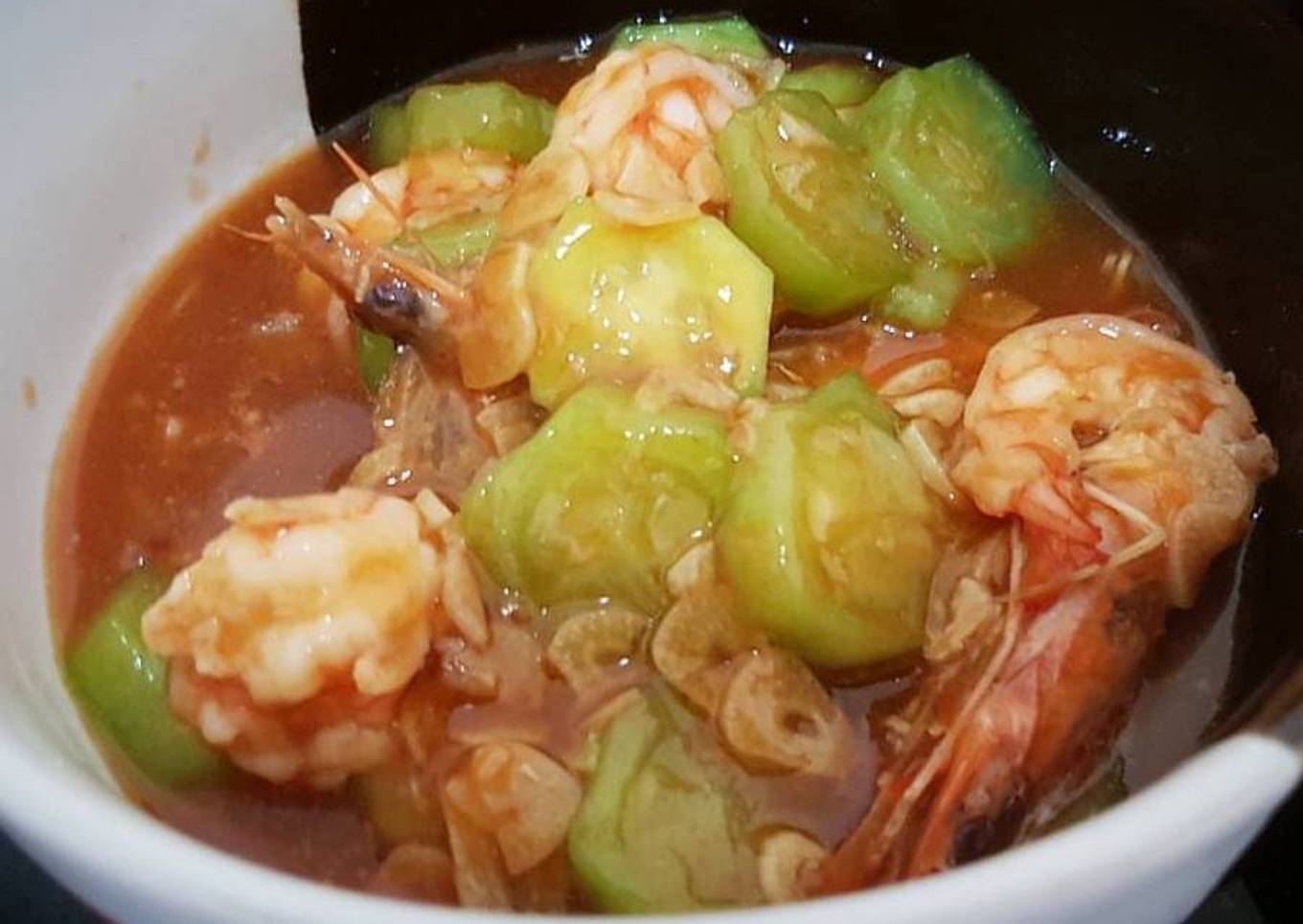 Tumis udang gambas (oyong)