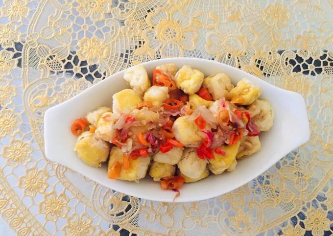 Resep Tahu siram tumis cabe, Bisa Manjain Lidah