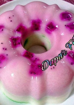 Foto resep Puding Santan Lapis buah Naga
